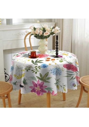 Novahub Yuvarlak Yuvarlak Yeni Ve Su Örtüsü Noel Masa Geçirmez Elli Dayanıklı Aşınmaya Altı Sk Beyaz