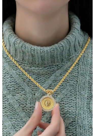 Yarım Altınlı Halat Kolye