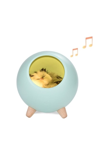 Yeiuyi7 Kedi Ev Şekli Çok Fonksiyonlu Bluetooth Hoparlör Gece Lambası Yeşil