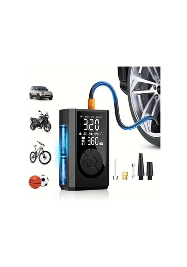 Willowhaven Siyah Kablosuz Elektrikli Şişirme Pompası 150psı Dijital Göstergeli Led Aydınlatmalı 2x2000mah Pil