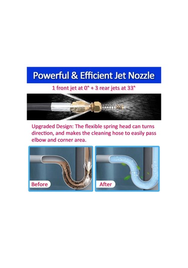 10 Metre 2320psi 160bar Yüksek Basınçlı Yıkama Kanalizasyon Drenaj Su Temizleme Hortumu Boru Temizleyici Karcher K2 K3 K4 K5 K6 K7
