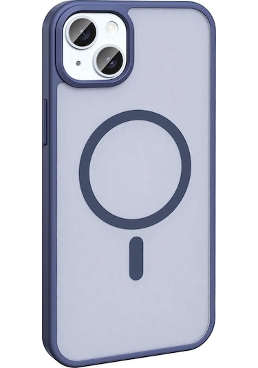 iPhone Uyumlu 13 Kılıf Magsafe Şarj Özellikli Mat Arka Yüzey Redclick Sio Kapak - Lacivert