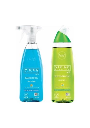 Viking Premium Banyo Spreyi Dağ Nanesi + Wc Temizleyici Şeker Çamı 2 x 750 ML