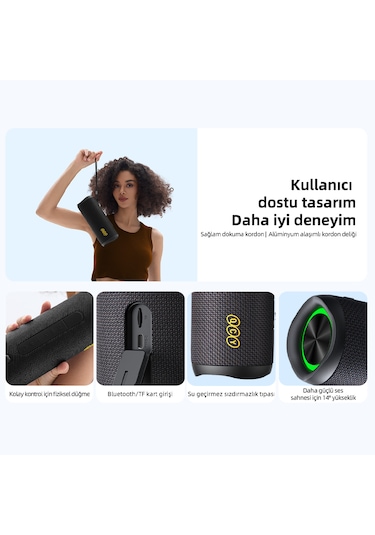 Qcy SP7 40 W RGB Işık TF Kart Girişi Bluetooth 5.4 Hoparlör