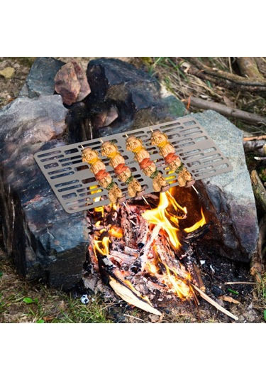 Mufunye Titanyum Barbekü Izgarası Ultra Hafif Açık Hava Kamp Barbekü Izgara Plakası Çok Renkli