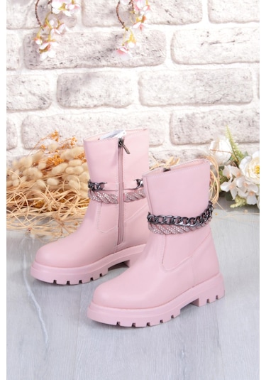 Fort Cool Duru Anatomik Sıcak Astar Kaymaz Taban Kız Çocuk Çizme Pudra