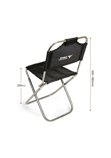 Prestigegoods Alüminyum Seyahat Sandalyesi, Katlanır Koltuk, Çantasılı, Siyah, Dayanıklı, Taşınabilir, Hafif Siyah