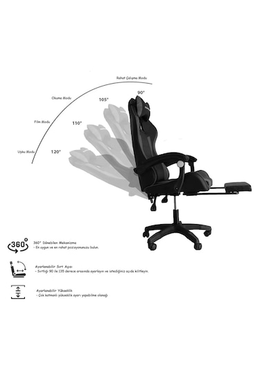 Fashcolle Pink Star Işıklı - Masaj Özellikli Oyuncu Koltuğu Pembe-beyaz