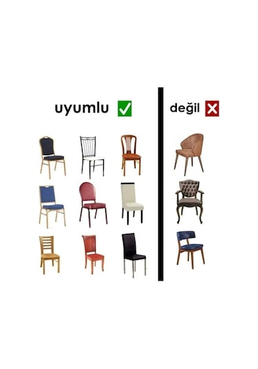 Upmall Kadife Sandalye Örtüsü, Kılıfı Lastikli Antrasit 6 Adet