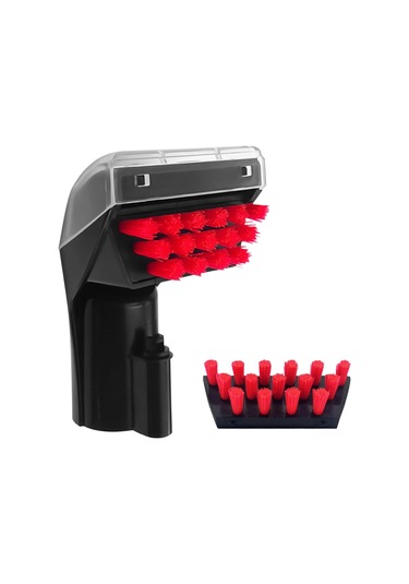 Lemestar Ev Temizliği Fırçası Seti - 2 Adet Abs Nylon, Koltuk Halı Araç Koltuğu Temizleme, Kolay Kurulum Kırmızı