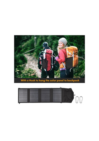 Hfambition 14w Çift Usb Güneş Enerjisi Şarj Paneli, Katlanabilir Taşınabilir Solar Şarj Cihazı 4 Katlı