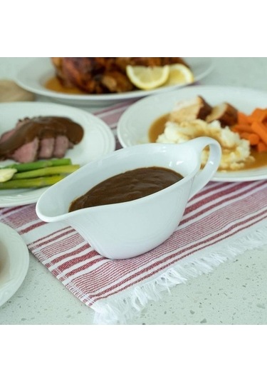 Pazly 225ml Seramik Sos Teknesi - Kırmızı Mutfak Aksesuarı - Beyaz/siyah/kırmızı Renk Kırmızı