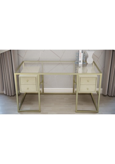 Trinity Metal & Ahşap & Cam Çalışma Masası