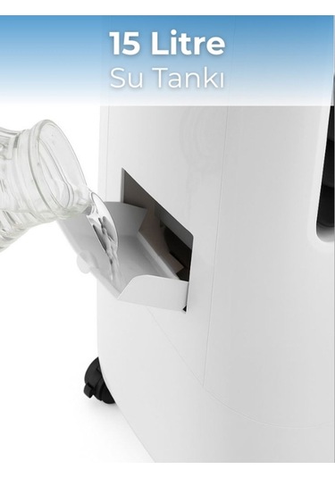 Woox Uzaktan Kumandalı Buz Kutulu Zaman Ayarlı 15lt Su Tanklı Dijital Ekran Hava Soğutucu, Nemlendirici