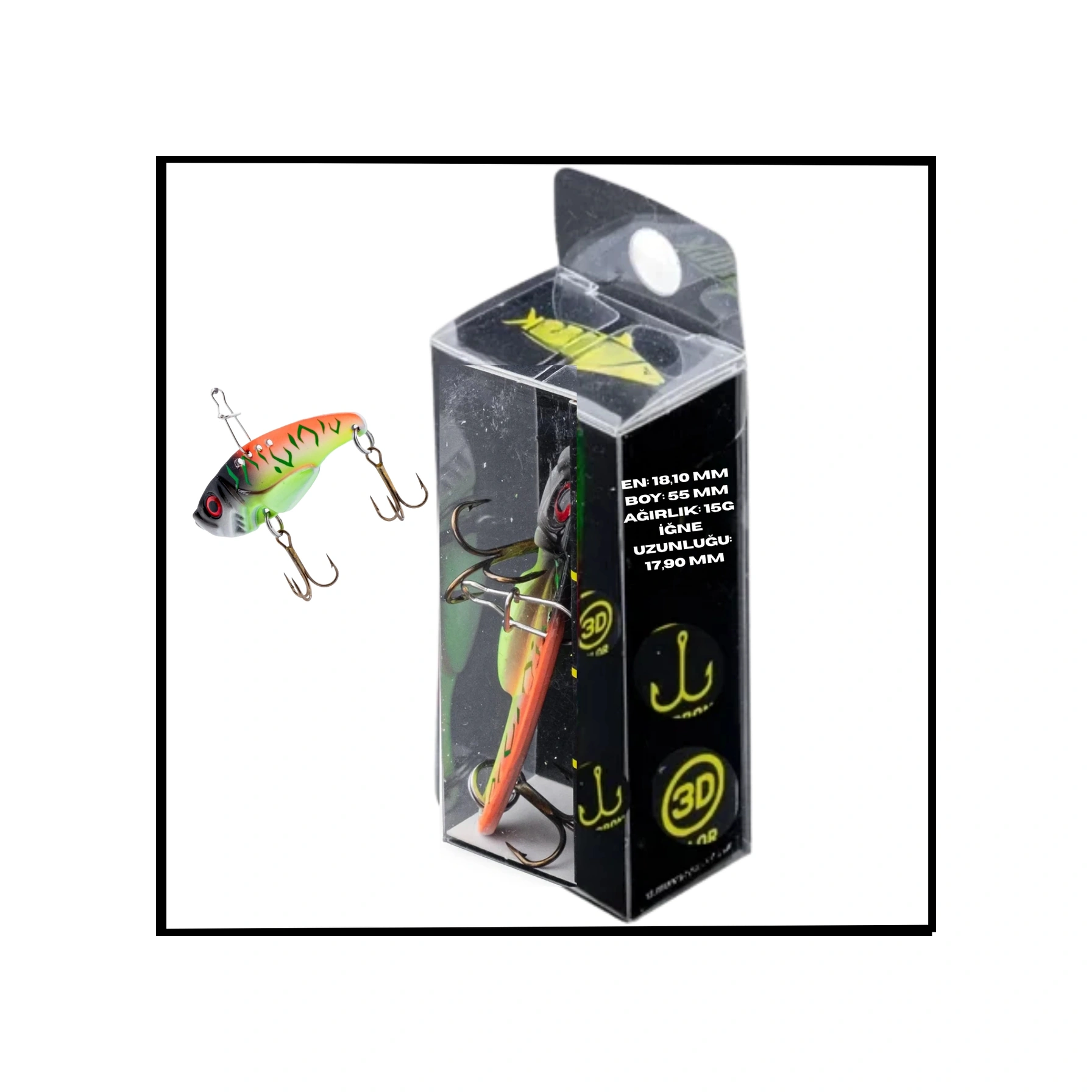 Uyguna-yakala 15g 55mm- Titreşim Yem Uv Alevi- Uv Boyalı-yem.752