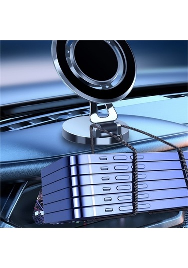 G168 Dönebilen Cep Telefonu Standı Araba Gösterge Paneli Ön Cam Manyetik Telefon Tutucu Gümüş