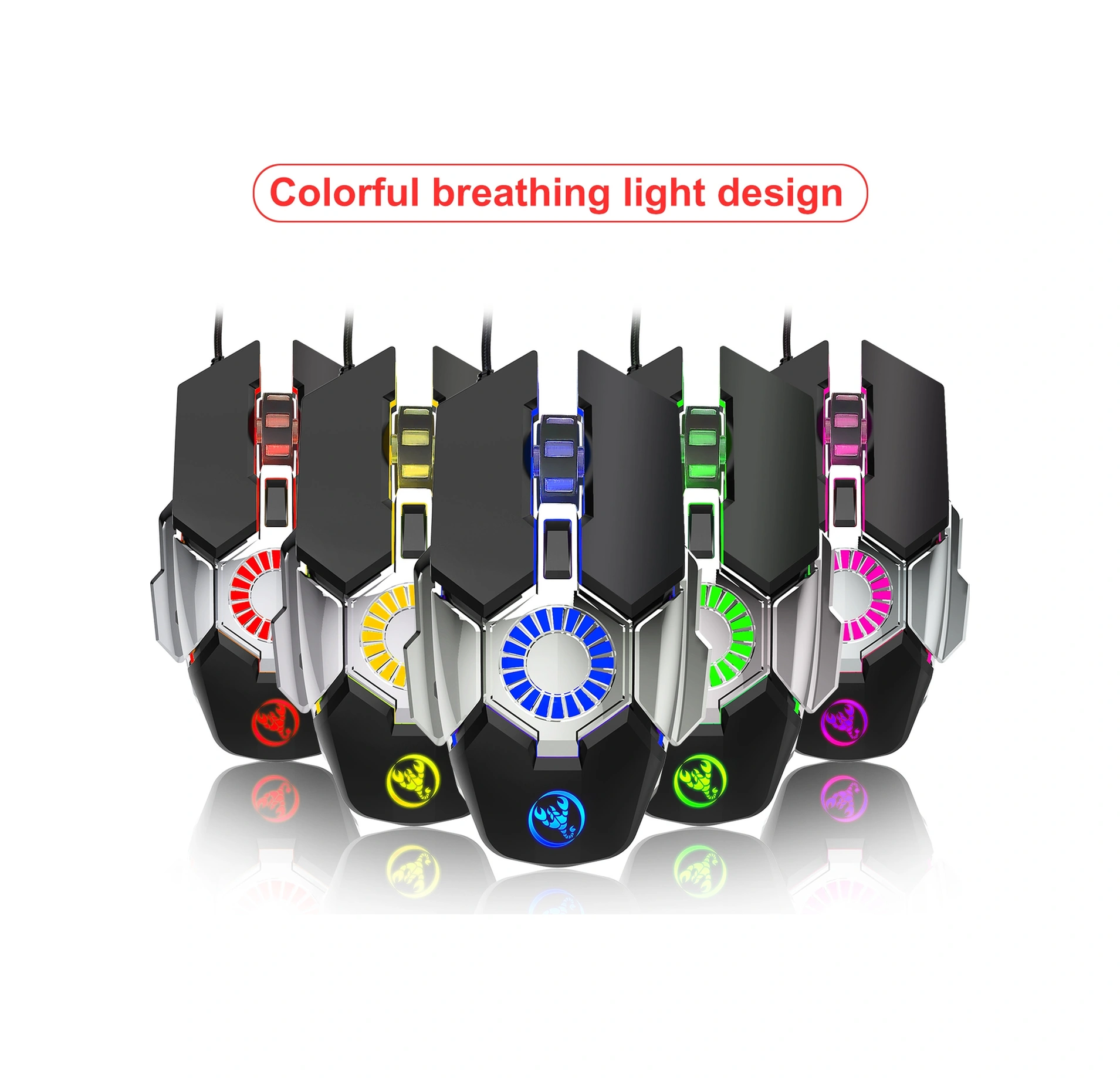 Sones Hxsj J700 Renkli Aydınlatmalı Programlanabilir E-spor Oyun Kablolu Fare Diğer