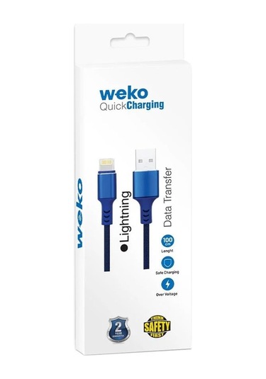 Weko Wk-22025 Usb To Lightning Örgülü Siyah Telefon Şarj Kablosu