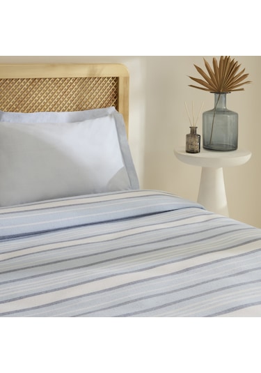 Karaca Home Lynora Çift Kişilik Peştemal Pike Takımı Mavi Mavi