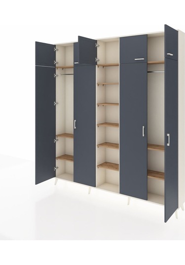 Arges Dolap 12 Raflı 9 Kapaklı 2 Askılı 220x30x243 Aytaşı-antrasit/çam Antrasıt/atlas Çam Arges Dolap 12 Raflı 9 Kapaklı 2 Askılı 220x30x243 Aytaşı-antrasit/çam Antrasıt/atlas Çam