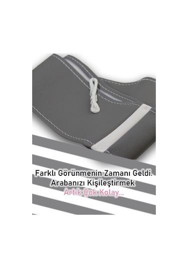 Mercedes B Gri İçin Uyumlu Özel Süper Deri Beyaz Yüzüklü Dikişli Direksiyon Kılıfı
