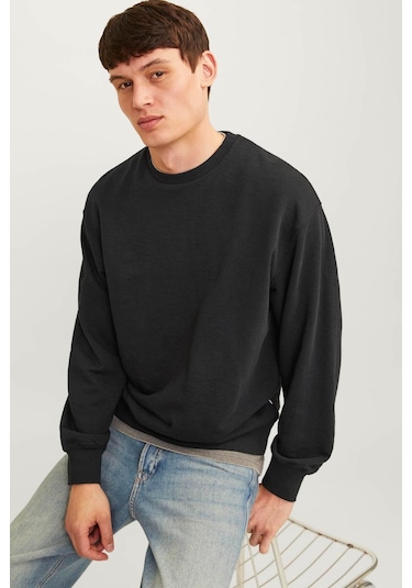 Jack & Jones Jjecharge Sweat Crew Neck Siyah Erkek Sweatshirt 000000000102016881 Siyah