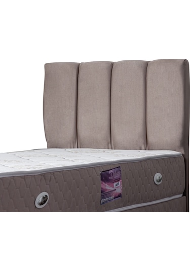 Setaymobilya Baza, Tetra Gri Tek Kişilik Baza + Başlık + Deluxe Yatak