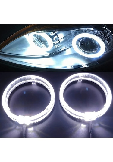 110 Mm-2 Adet Araba Cob Melek Göz Işık Led Yuvarlak Far Arabalar Motosiklet Farları Halka Diyafram Işık 12-24 V Otomoti