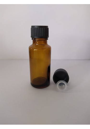10Ml Cam Amber Şişe Düz Kapak Kör Tıpalı