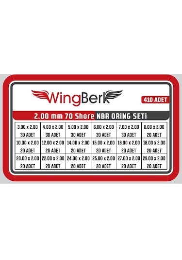 Wıngberk 2.00mm Kalınlık Oring Seti