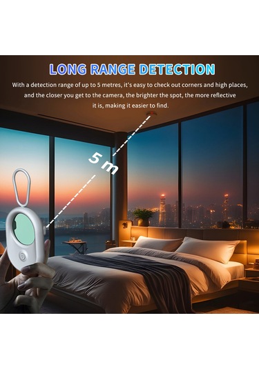 Ximistore9 T02 Beyaz Akıllı Otel Gizli Kamera Tespit Cihazı, İki Pil İle 30 Gün Bekleme Süresi, Tüm Yönlü Kızılötesi Tarayıcı