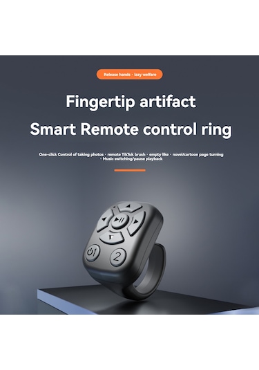 Yaozixa J6 Bluetooth Akıllı Yüzük Kumanda: Fotoğraf Çekimi, E-kitap Sayfa Değiştirme, Tek Tuşlu Uzaktan Kontrol - Beyaz