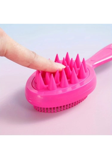 Elmpaly Kutu Paket Sarı Uzun Saplı Çift Taraflı Yıkama Fırçası Yumuşak Kıllı Saç Masajı