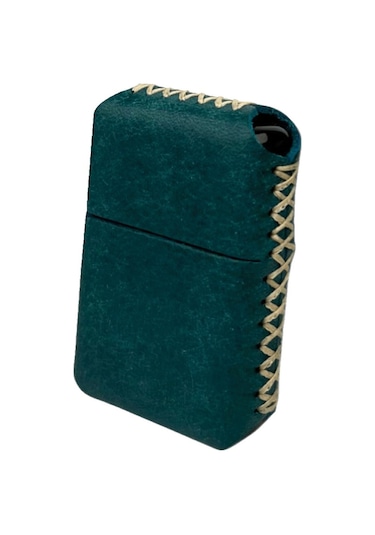Handmade El Yapımı Hakiki Deri Zippo Modeli Çakmak Petrol Yeşili