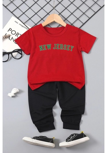 Çocuk New Jersey Alt - Üst Eşofman Takımı Kırmızı
