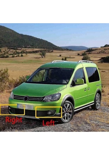 Flybuy Touran Caddy 2010-2015 İçin Ön Tampon Sağ Sis Farı Izgarası Abs, Siyah-gümüş