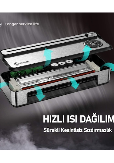 Mühlen Tam Otomatik Robotik Ev Gıda Vakum Makinesi V77 + Poşetli