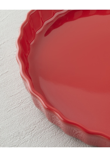 English Home Hecha Seramik Tart Fırın Kabı 28 Cm Kırmızı Kırmızı