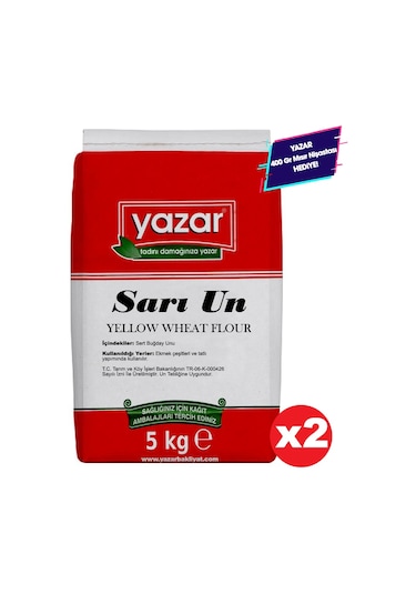 Yazar Taş Değirmende Öğütülmüş Sarı Un 2 x 5 KG