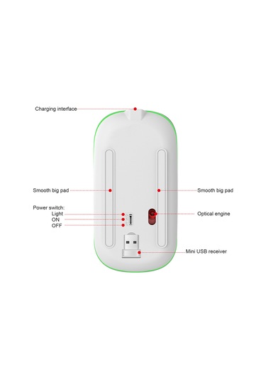 Geeksen Kablosuz M40 Fare: 10m Menzil, 1600dpı, Şarj Edilebilir, Abs Malzeme, Siyah/gümüş M40