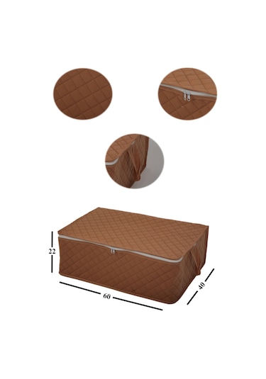 Adarya Home Çekyat Baza Tipi  Hurç-Baza Alti Kazak-Yastik-Pike Saklama Hurcu 22 x 40 x 60 Taba