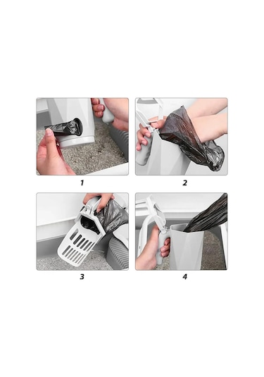 Pribor Kedi Köpek Dışkı Kaka Poşeti 4 Lü / Hazneli Kedi Kumu Küreği Içinde Uygundur