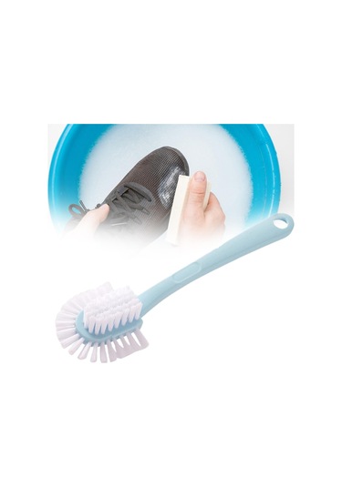 Suntek Ayakkabı Temizleme Fırçası, Uzun Saplı Temizleyici, Mavi