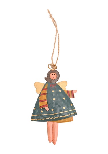 Geeroyoo Noel Dekorasyonu: El Yapımı Demir Çizgili Mavi Melek Askısı, Ağaç Süs Eşyası, Ev Dekoru Aksesuarı