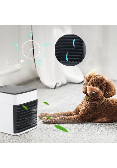 Neevoyu Usb Taşınabilir Hava Soğutucu - 3 Hızlı, 90 Ayarlanabilir, Nemlendirici Ve 7 Renkli Led Işıklı Sessiz Fan