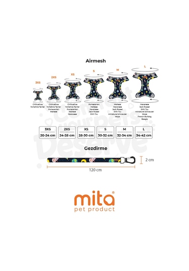Mita Air Mesh Kedi Köpek Göğüs Tasması Çift Reflektörlü, Terletmeyen Space Çok Renkli
