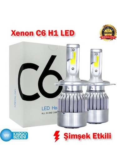 Şimşek Etkili H1 C6 Led Xenon Far Ampül Beyaz Ve Deli Mavi 437788619