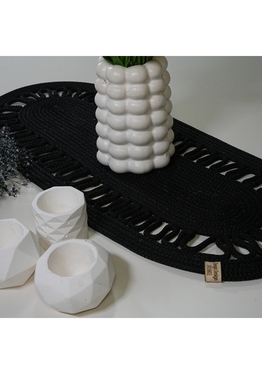Zengin Design Home Zdh-804 Oval Runner Siyah