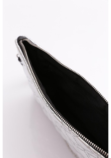 Dgn 4004 Kadin Baklava Dilimi Desenli Portföy Çanta 4004-2337-R13929 Gümüş