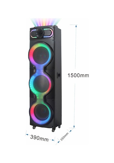 Gd-3126 Dijital Led Göstergeli Mikrofonlu Rgb Tws Üçlü 10 İnç Stereo Bass Kablosuz Karaoke Hoparlör
